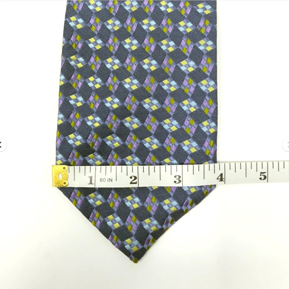 Robert Talbott Silk Tie Geometric Pattern Blue Pu… - image 5